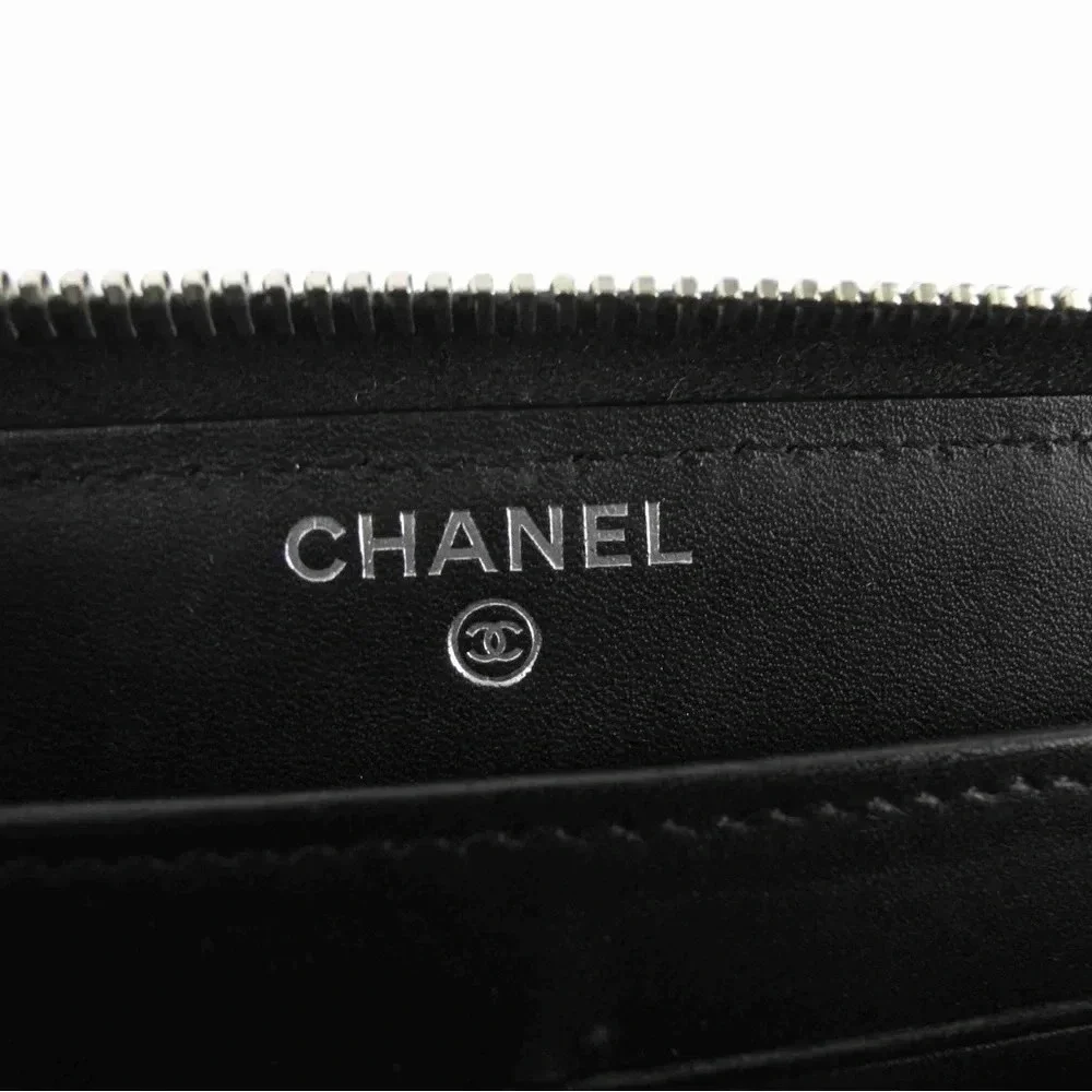 Vintage Chanel Quilted Enameled Leather Long Wallet